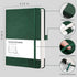 RETTACY Journaling Notebooks, A5 Lined Journal Notebook with 192 Numbered Pages per Pack, Journals for Writing, 100 GSM Paper, Leather Hardcover, Inner Pocket, 5.7" × 8.3", 2-Pack (Black & Dark Green)