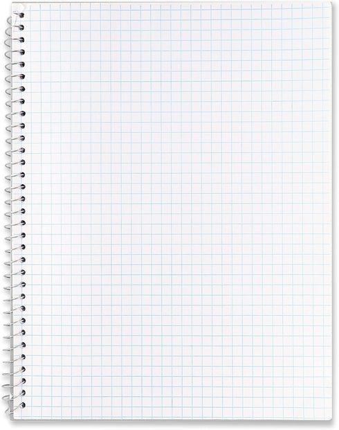 Graph Paper Notebook Quad Ruled Spiral Grid Notebook PACK Of 4 White Paper 100 Sheets Assorted Colors Wire Bound Graphing Books - by Emraw by Emraw