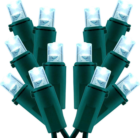 SWEET SHINE Cool White Wide Angle Christmas Lights, Pack of 2 Sets 25 Ft