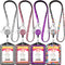 HUSUM 4 Sets Rhinestone Lanyard, Sparkling ID Card Holder, Crystal Retractable Badge Reel for Women, 4 Colors