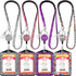HUSUM 4 Sets Rhinestone Lanyard, Sparkling ID Card Holder, Crystal Retractable Badge Reel for Women, 4 Colors