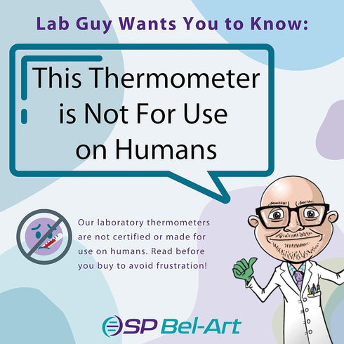 SP H-B DURAC General Purpose Lab Thermometer Total Immersion Glass Liquid Thermometer for Laboratories, Universities, Food and Beverage Processing, -20 to 150 Degrees Celsius