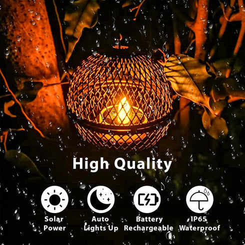4 Pack Solar Hanging Lanterns Lights Outdoor, Hanging Candle Holder with Solar Tea Lights Candles Outdoor Waterproof