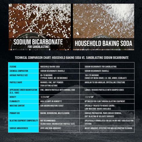 2.2lb LEMATEC Professional Grade Soda Blasting Media - Premium Technical Sodium Bicarbonate for Powerful Surface