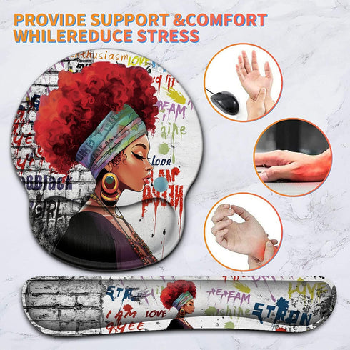 Ergonomic Mouse Pad Wrist Support Gel and Keyboard Wrist Rest Set for Laptop, Gaming, Office, Durable and Comfortable