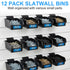 COMNICO 12 Pcs Slatwall Bins with Hooks, Plastic Slatwall Organizer Accessories Containers Workbench Bins for Slat Wall