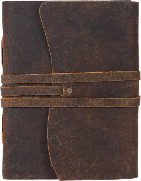 Handmade Leather Journal/Writing Notebook Diary/Bound Daily Notepad For Men & Women Unlined Paper Medium, writing pad for artist, sketch (Brown Tan, 7 x 5) by KomalC
