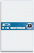 Better Office Products Graph Paper Pad, 17" x 11", 25 Sheets, Double Sided Blueprint Paper with Blue Line Border