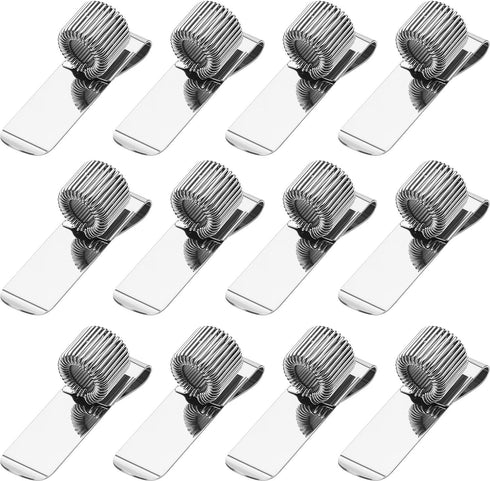 Outus 12 Pcs Pen Holders for Clipboard, Metal Pen Clip Holder Attachment with Adjustable Spring Loops for Office