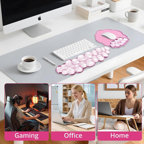 Set Keyboard Wrist Rest Ergonomic Cloud Wrist Rest Keyboard and Mouse Pad, Non-Slip Desk Accessories for Office