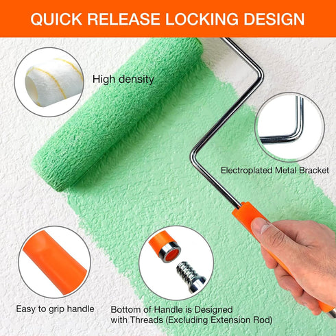 9 Inch Set, 15-Pack, 12 Great Andrew Paint Tray Plastic Paint Tray with Textured Tray Liners, Paint Roller Liners Kit