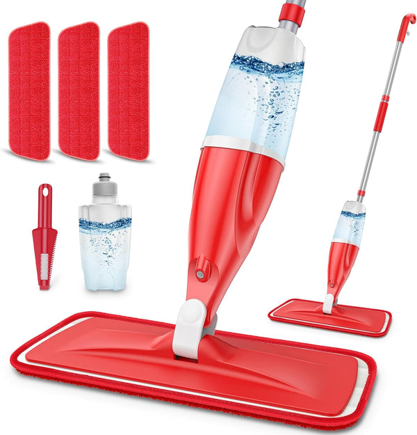 Spray Mops for Floor Cleaning: EXEGO Wet Mop with 3 Washable Microfiber