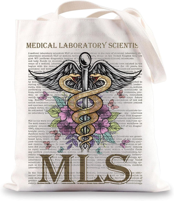 Medical Laboratory Scientist Tote Bag, MLS Gifts for Lab Tech Shoulder Bag
