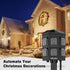 Tiffcofio 100FT 6FT 6 Outdoor Power Stake Timer, Remote Control, Dusk to Dawn Christmas Light Timer, Extension Cord