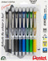 EnerGel RTX Retractable Liquid Gel Pen, Scholar Expressions Pack, 0.7mm Metal Tip, Assorted Ink, Pack of 8 Pens