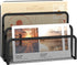 SUPEASY Mail Organizer for Desk, Mesh Metal Mail Holder with 3-Slot Letter Sorter for Office, Black