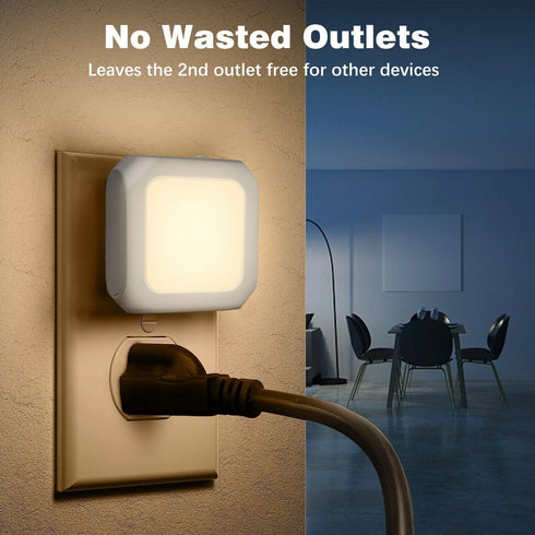 SZJIANDA Dimmable Kitchen,2 Pack Night Light with Auto Dusk Dawn Sensor, Night Lights Plug-into Wall with Brightness