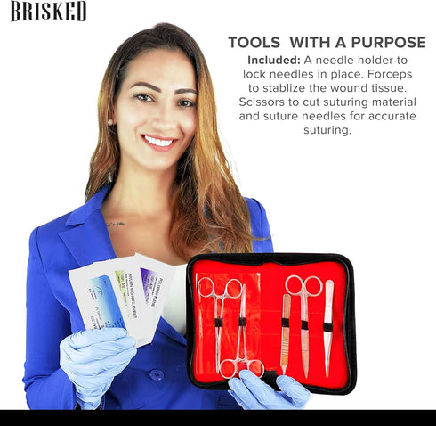 Supply Bear Suture Practice Kit for Medical Students Education | Practice Threads and Needle. Pad with Stitches