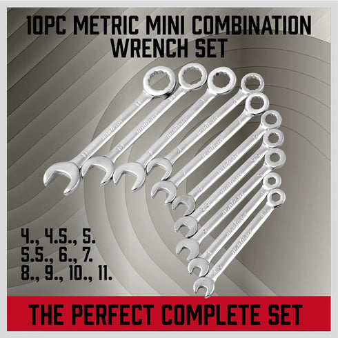 Premium 22-Piece Midget Wrench Set, Mini Combination Wrench Set Metric & SAE with Carry Pouch