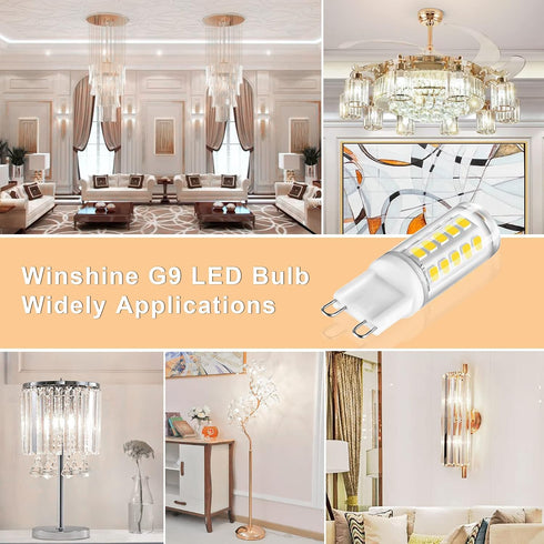 G9 Bulb, 4000K 4W 40W G9 G9 Bulb 360 400LM Non-dimmable 6 Pack winshine LED Natural White Bi Pin Base Halogen