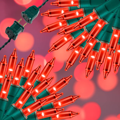 100LIGHTS RED Extra-Bright with End Connectors Christmas Decorative Lights 5.98m UL Certified