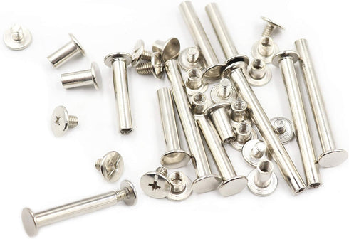 LBY 35 Sets M5 x 50mm Chicago Screws Assortment Kit - Binding Screw Posts for Leather Saddles, Purses, Belt Repair -