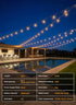52FT 15+1 Bulbs, Dimmable 3 Brightown Solar String Lights Outdoor Waterproof, Patio Lights with Remote and LED