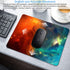 Galaxy Mouse Pad, Orange and Cyan Nebula Mouse Pads for Office Computer, Non-Slip Washable Small Mouse Mat 9.5 X 7.9