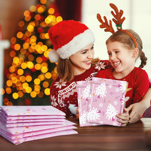 Metronic 50 Pack Bubble Mailers 6x10 Inch, Cute Waterproof Padded Envelopes for Shipping Christmas Gifts, Jewelry,