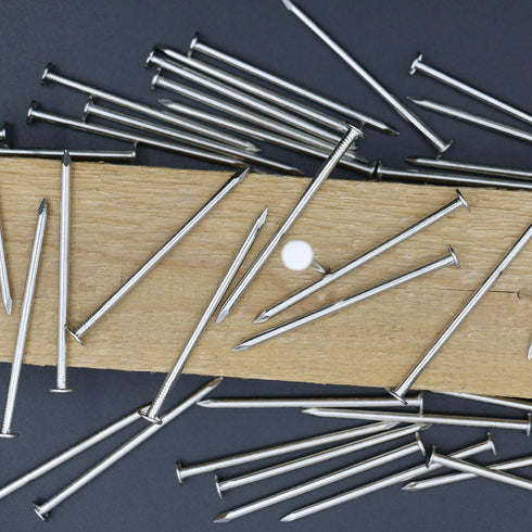 70pcs Hardware Nails, 2-1/2 Inches Nickel Plated Hanging Nails, Wall Nails for Hanging and Wood Projects