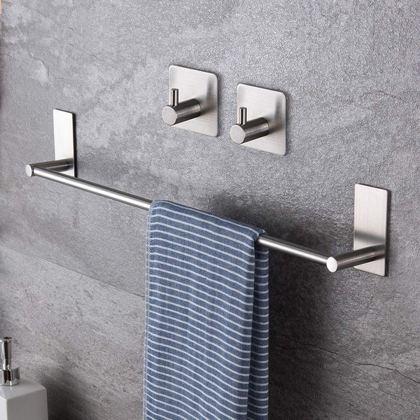 Taozun 16-Inch Towel Bar - Self Adhesive Bathroom Towel Holder with 2