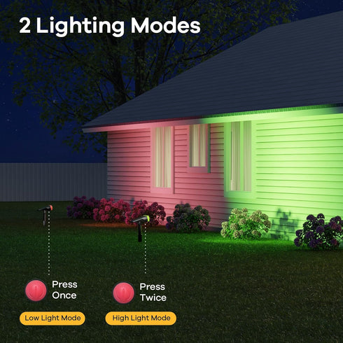 7 IP67, 2 Pack Consciot Solar Color Changing Outdoor Spotlights, Lighting Modes Outside Solar Lights Waterproof
