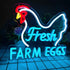 XIANGQIJING Fresh Farm Eggs Neon Sign,Farmhouse Kitchen Neon Light Sign for Chicken Coop Supermarket Garden Restaurant