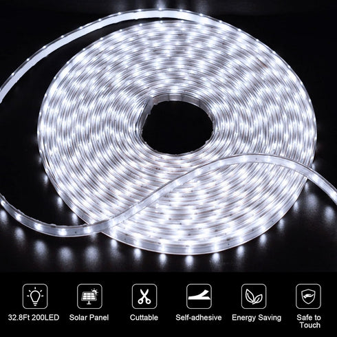 32.8Ft IP68 echosari Solar Strip Lights Outdoor, Fully Waterproof LED Strip Lights with Timer Remote Auto ON/Off
