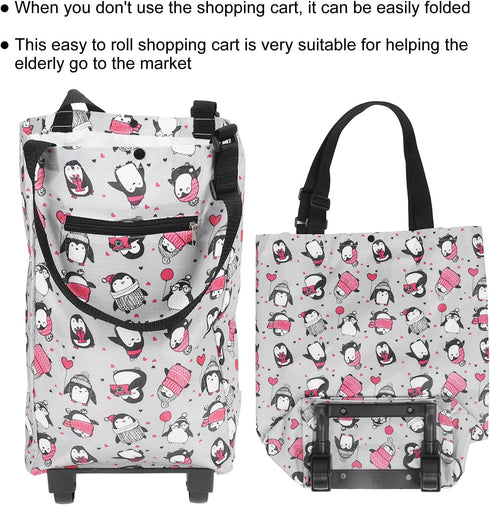 Horoper Household Shopping Cart Elderly Shopping Bag Grocery Foldable Cart Shopping Trolley Grocery Carts for Outdoors