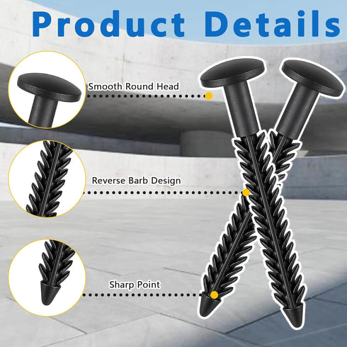 GlowGeek 62 Pack Vinyl Shutter Fasteners for Windows Outside, Plastic Shutter Screws Exterior Window Shutter Pin Pegs