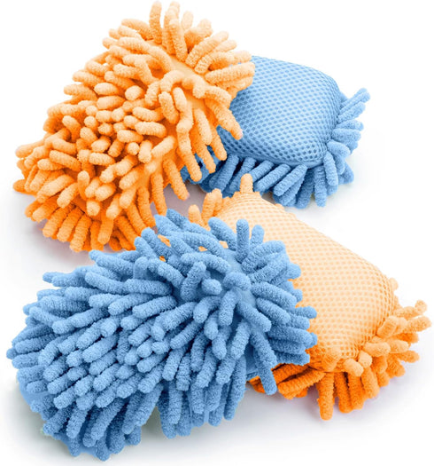 Mr. Pen Microfiber Shag Whiteboard Eraser, 4 Pack, Washable Blue & Orange Dry Erasers for White Boards