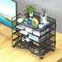 Letter Tray Paper Organizer, 5 Tier Desk Organizers Black Mesh Stackable Paper File Holder for Home Office, Document Shelves and Sorter 13.4Lx9Wx12.6H inches