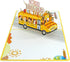 CUTPOPUP Back to School Card Pop Up, Handmade 3D Bus Birthday Greeting Card (School Bus)