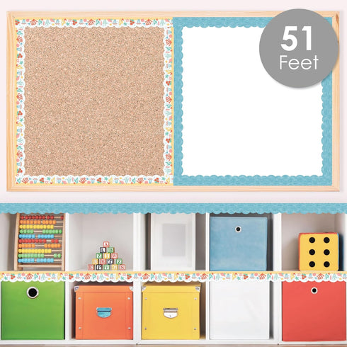 Big Dot of Happiness Ocean Creatures - Scalloped Classroom Decor - Bulletin Board Borders - 51 Feet by Big Dot of Happiness