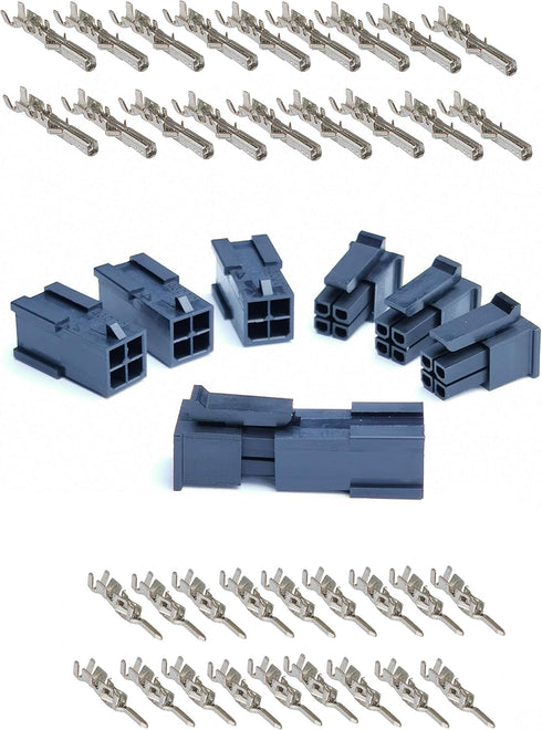 4 Pin Connector Kit - 3mm Pitch with Pins, fits for Molex (Pack of 4)