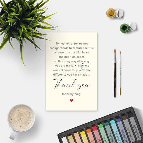 Bewoow Lovely Thank You Card for Friend, Appreciation Card for Boss Coworker Teacher Mentor, Sweet Friendship Gifts