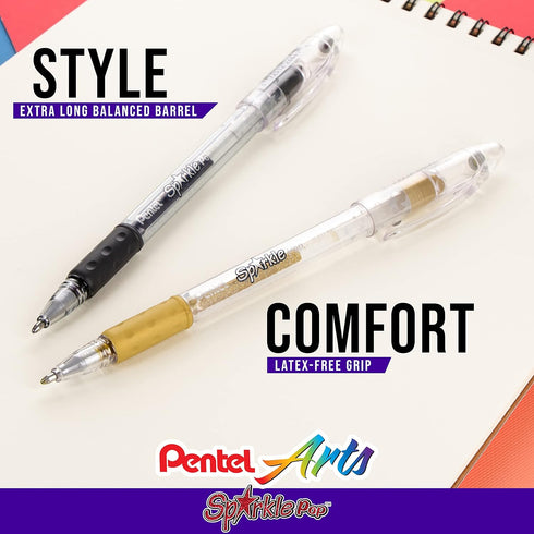 Pentel Sparkle Pop Metallic Gel Pen, 1.0mm Bold Line, Blue/Green Ink, K91-DC