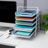 Mind Reader 5-Tier Paper Tray Desktop Organizer File Storage Metal Mesh White