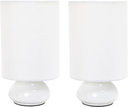 Simple Designs LT2043-WHT-2PK 9" Gemini 2 Pk Contemporary 4 Settings Touch Metal
