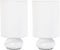 Simple Designs LT2043-WHT-2PK 9" Gemini 2 Pk Contemporary 4 Settings Touch Metal