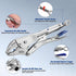 2-Piece Set, 6.5 Inch 10 Inch WORKPRO Locking Pliers Long Nose & Curved Jaw, CR-MO Steel Construction with Adjustable