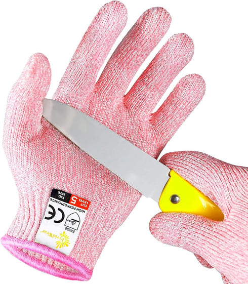 Evridwear Cut Resistant Gloves for Kids 4-6 Years, Level 5 Protection for Cooking, Whittling, Gardening