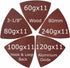 Triangular Oscillating Multi Tool Sanding Pads, 3-1/8 Inch, Assorted Grit 60/80/100/120/240, Pack of 55 Pcs