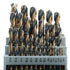 29Pcs Cobalt Drill Bit Set, 135 Degree Tip High Speed Steel, Black and Gold Finish, Metal Indexed Storage Case